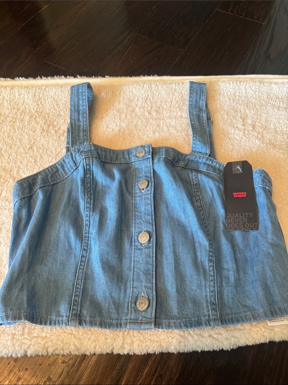 Levi's Light Blue Denim Kids Button-Front Skirt Top